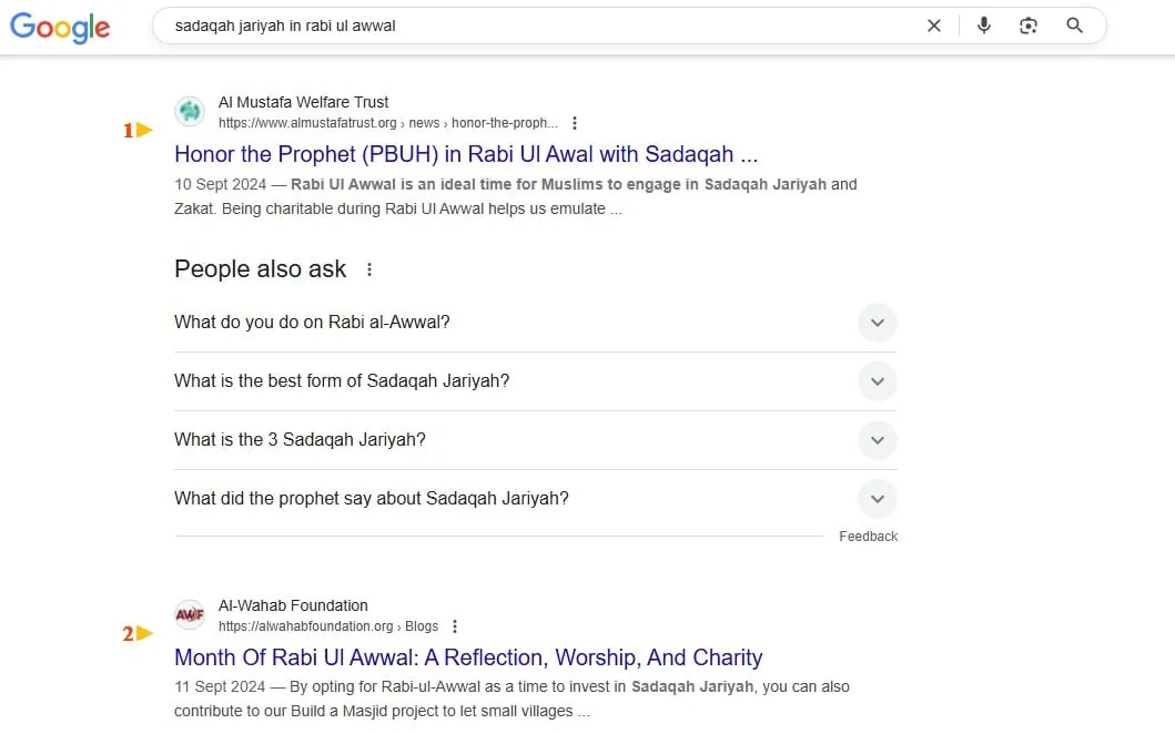 Sadaqah Jariyah in Rabi ul Awwal appeal