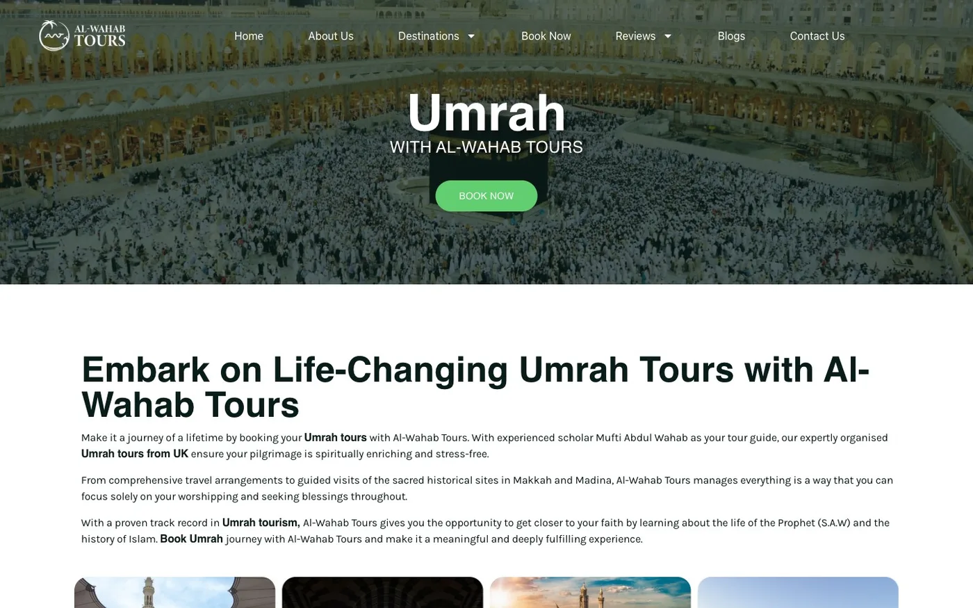 Alwahab Tours Umrah package page