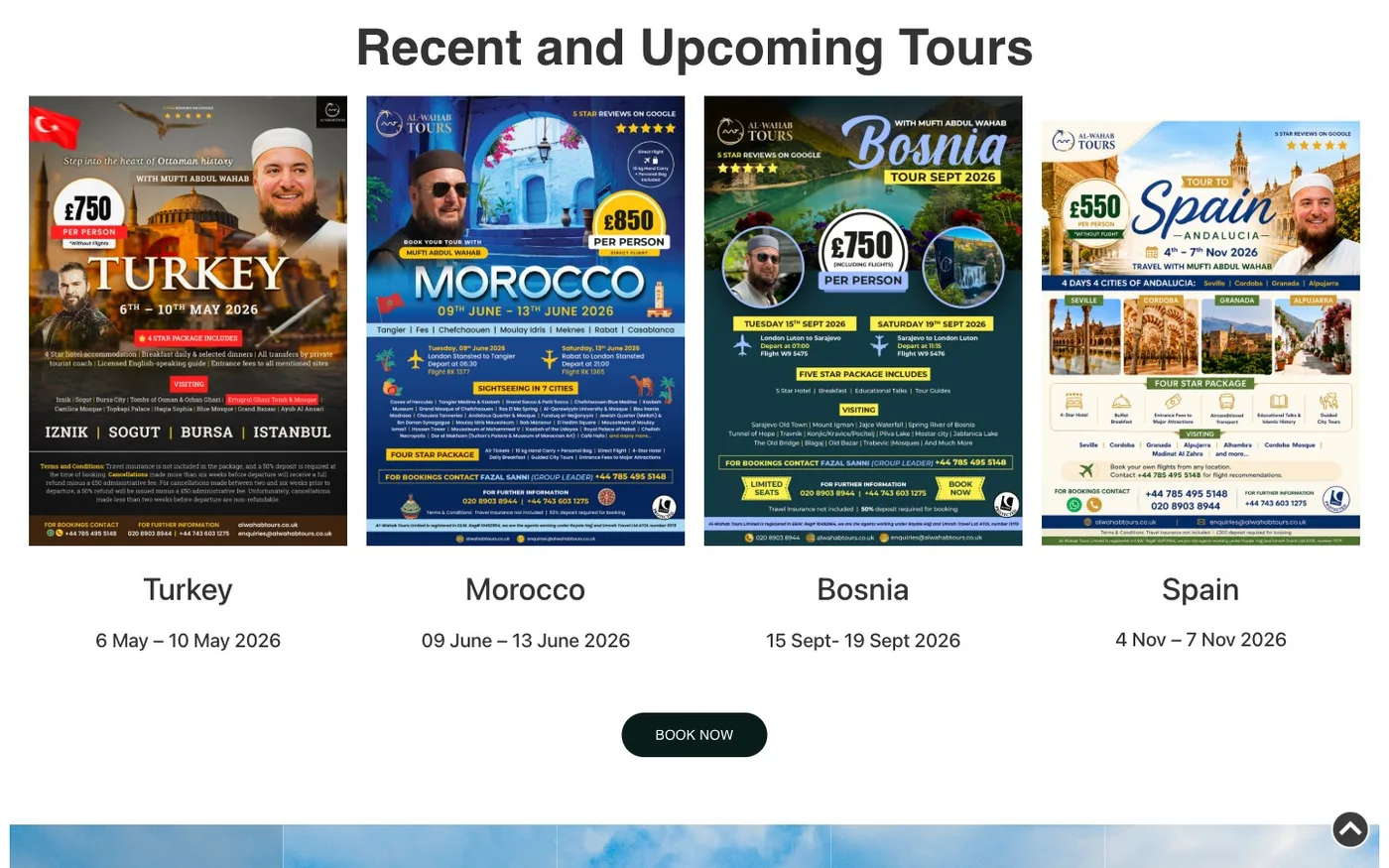 Alwahab Tours recent and upcoming tours