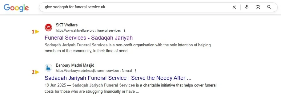 Give Sadaqah for funeral service