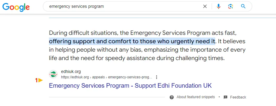 Edhi Foundation UK emergency services programme