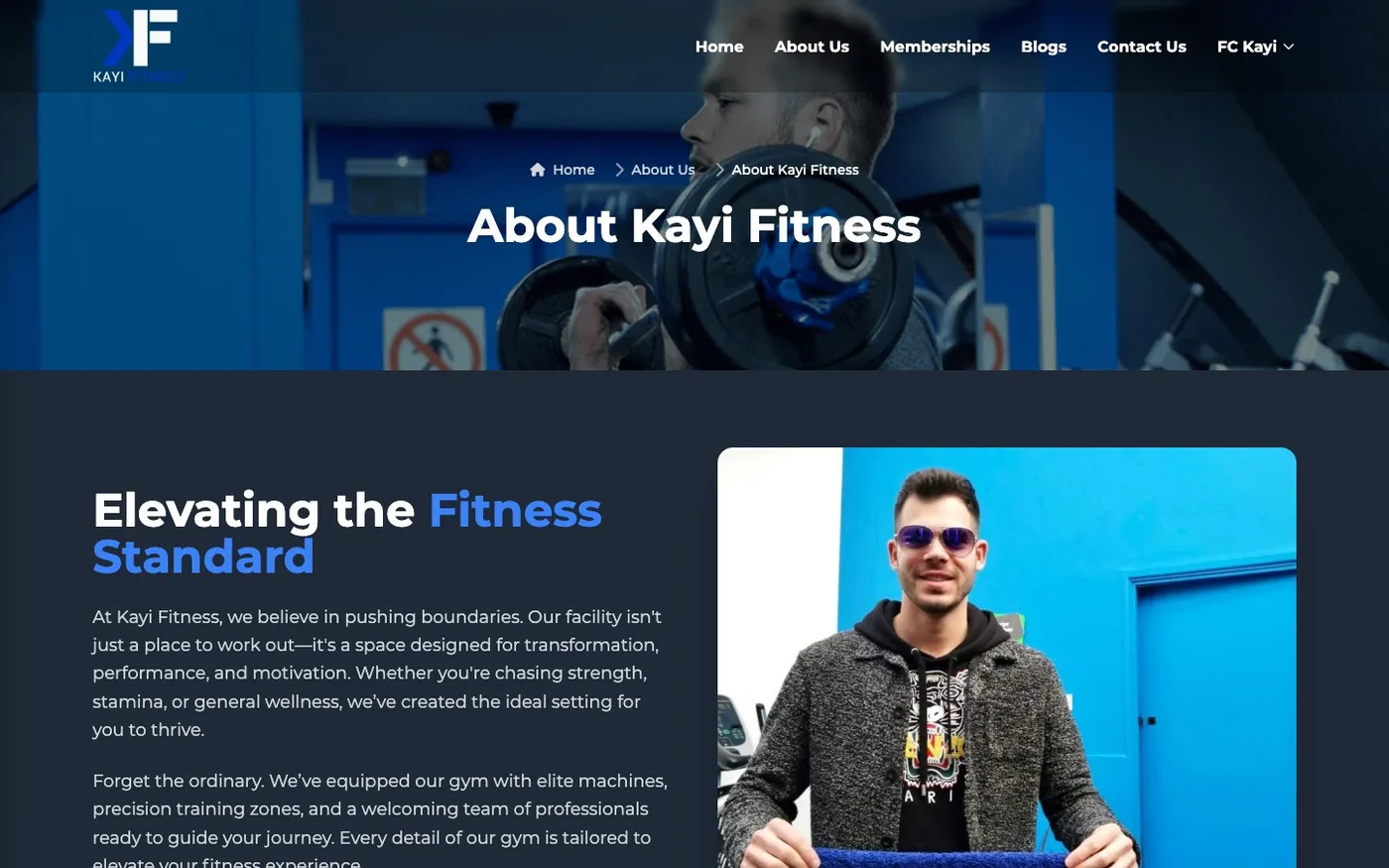 Kayi Fitness Club about page