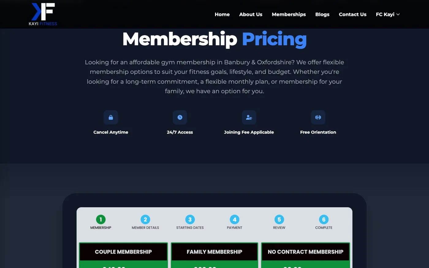 Kayi Fitness Club membership pricing