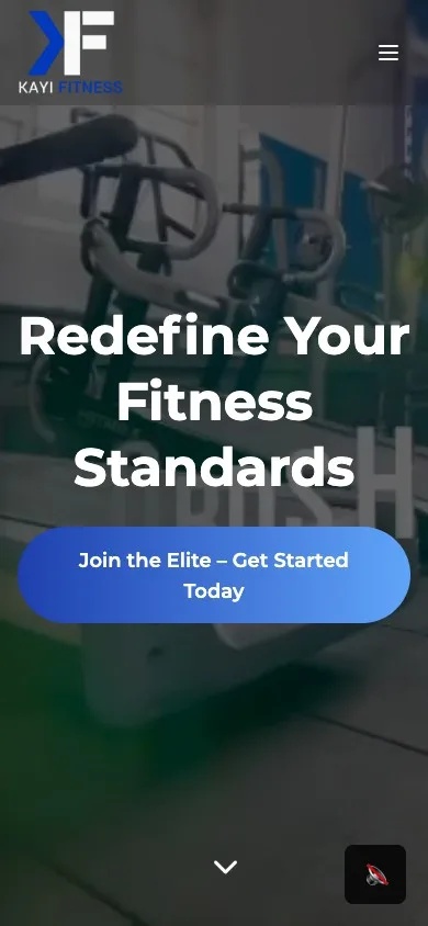 Kayi Fitness Club mobile homepage