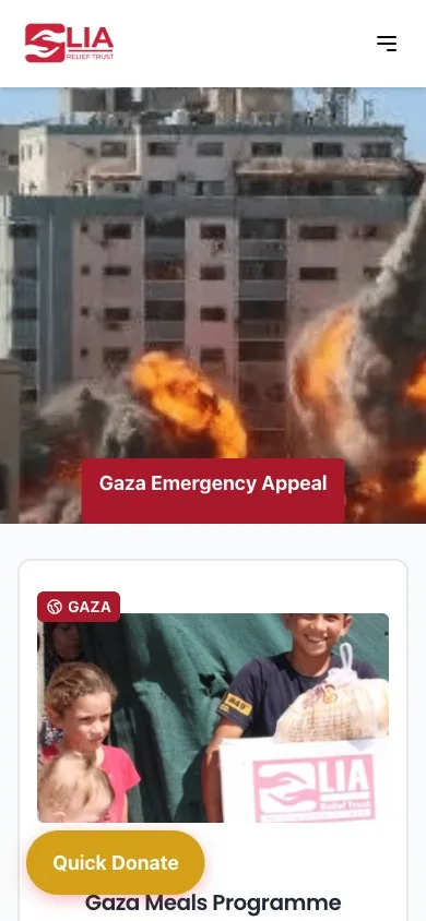 LIA Relief Trust mobile appeal page
