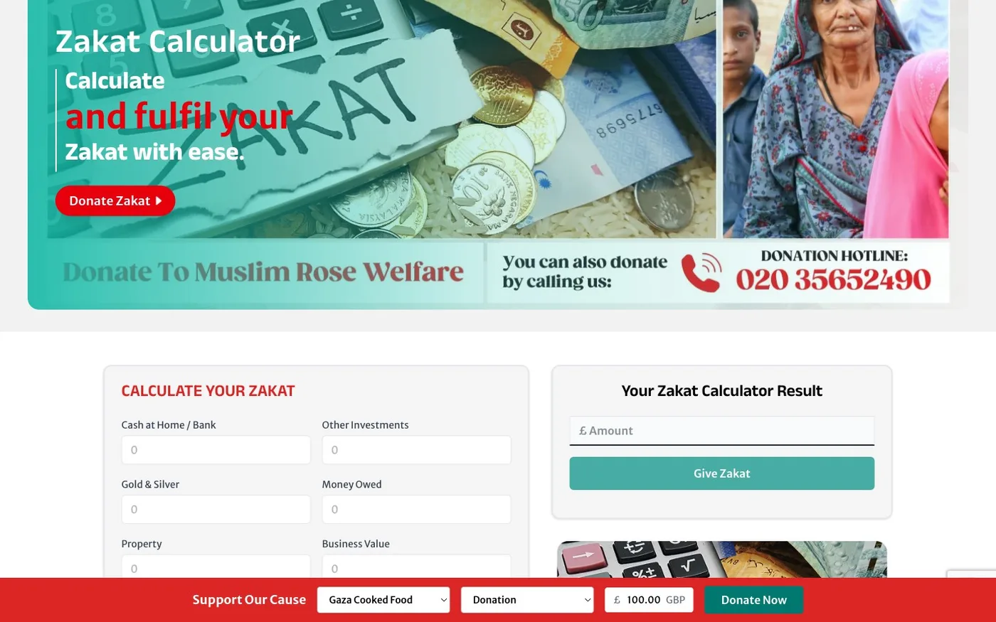 Muslim Rose Welfare Zakat calculator