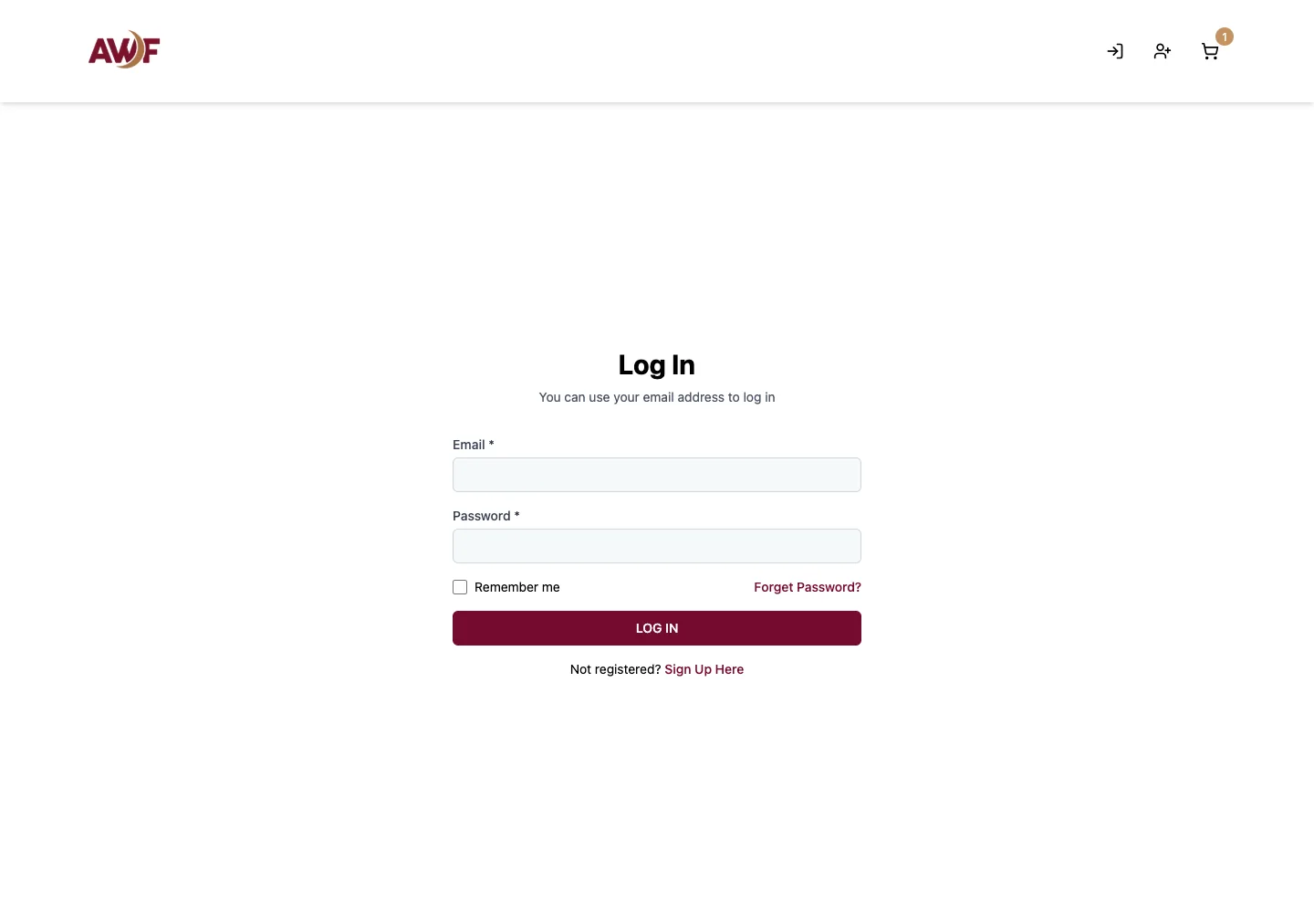 Donor portal login