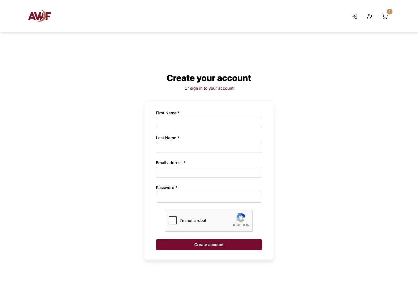 Donor portal sign up