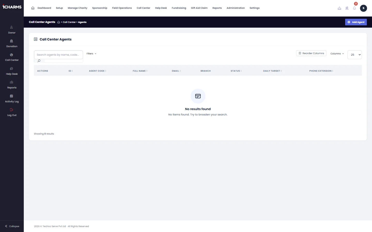 Agent management & call logs