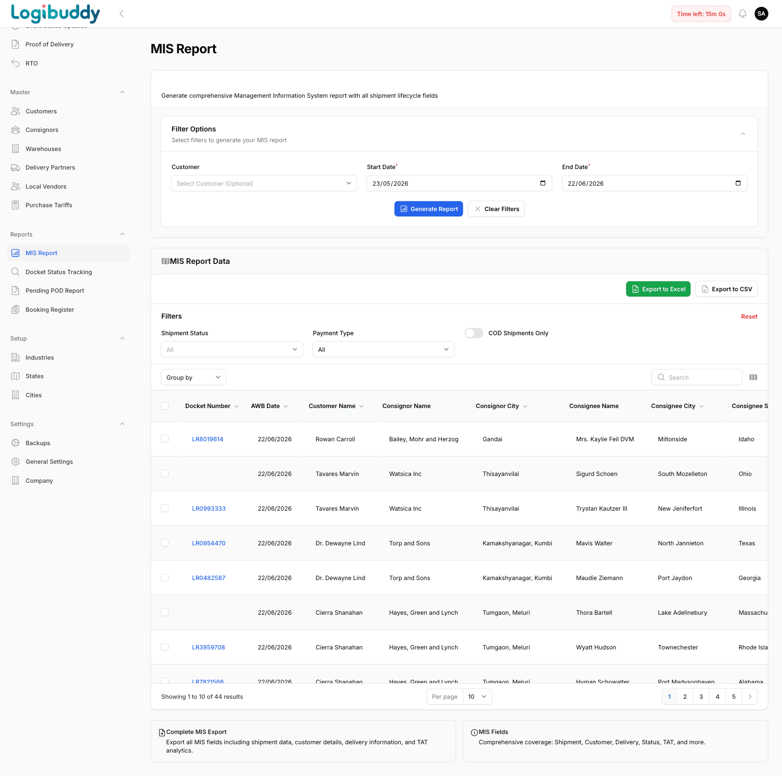 Management reporting, export-ready.
