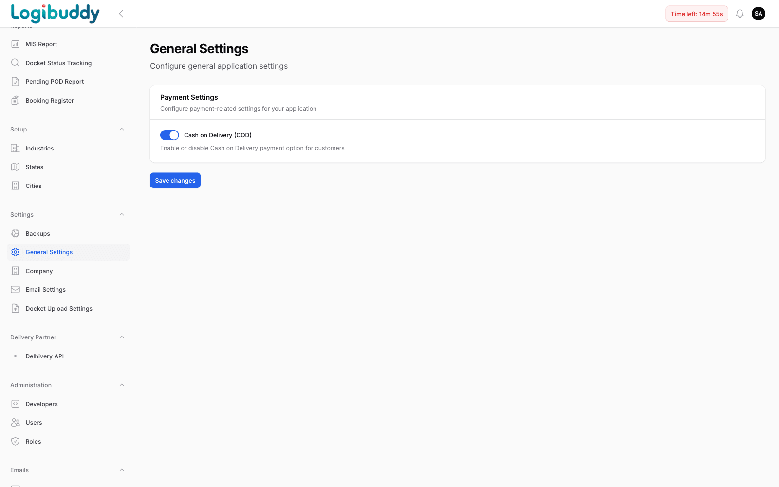 General settings