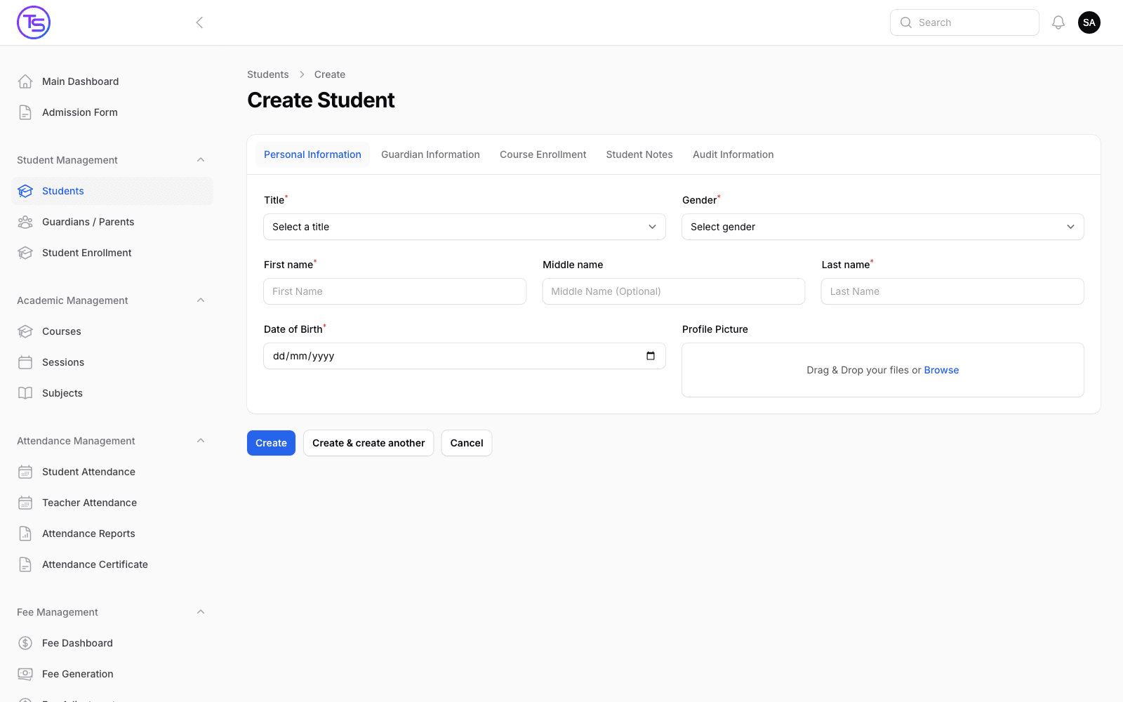 Enrol a new student in minutes.