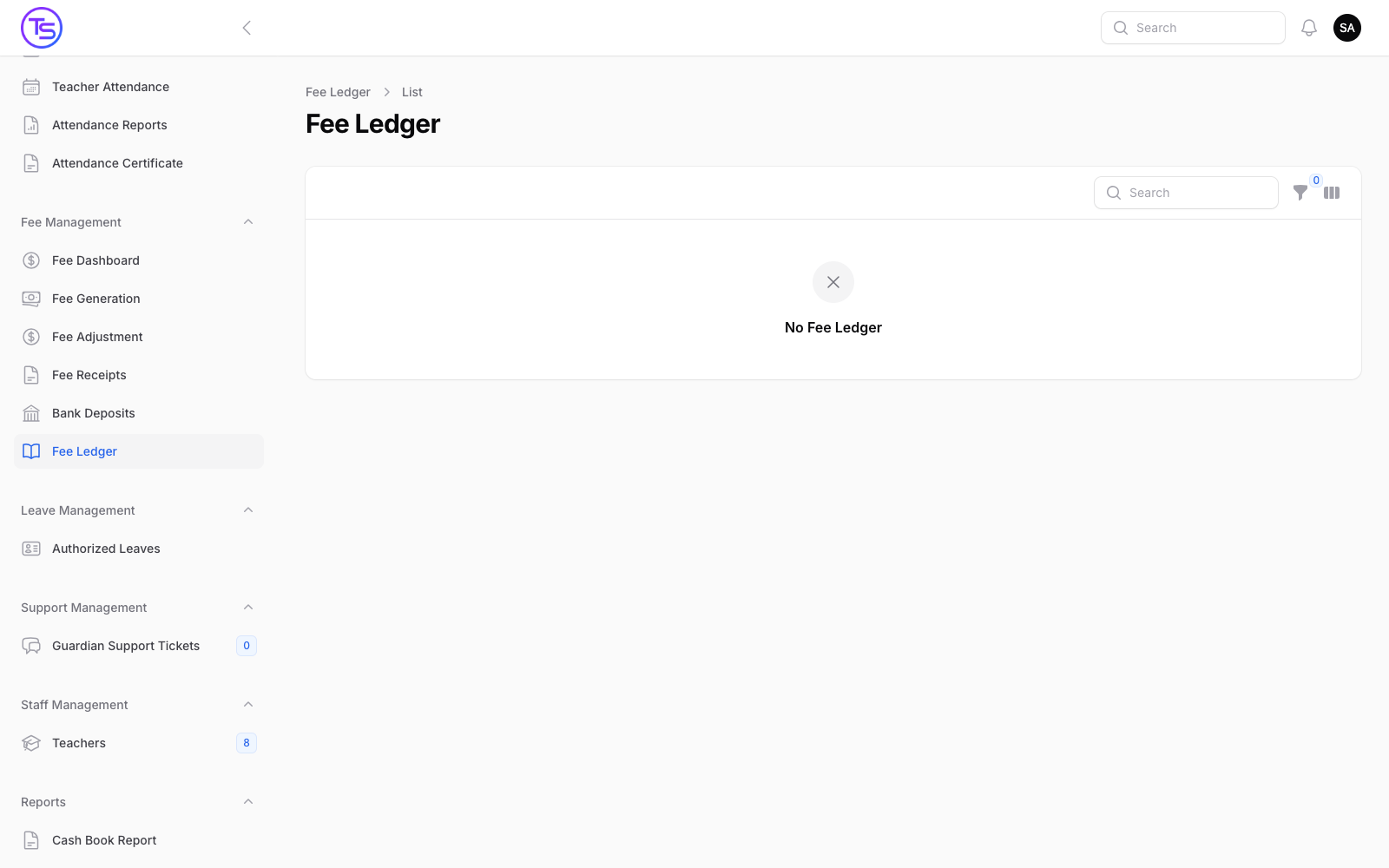 Fee ledger