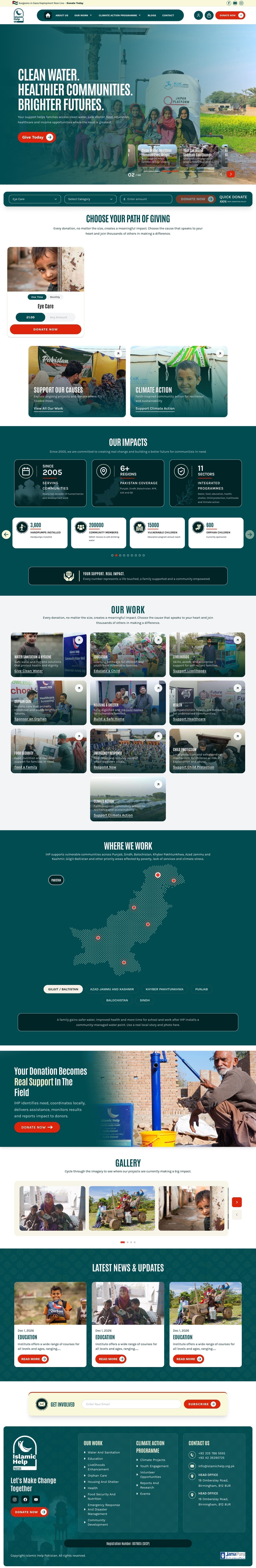 Islamic Help - full charity website designed and built by Techno Serve