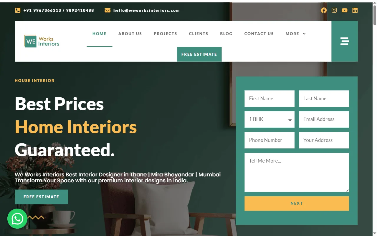 A commercial website we built